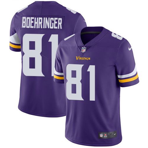 Men Minnesota Vikings 81 Moritz Bohringer Nike Purple Team Color Limited NFL Jersey